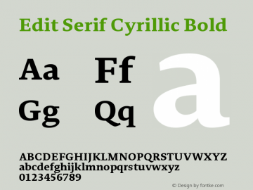 EditSerifCyrillic-Bold Version 1.000;PS 001.000;hotconv 1.0.88;makeotf.lib2.5.64775;com.myfonts.easy.atlas-font-foundry.edit-serif-cyrillic.bold.wfkit2.version.52um图片样张