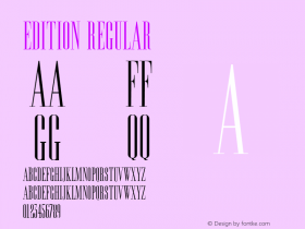 Edition Regular Altsys Metamorphosis:4/11/92 Font Sample