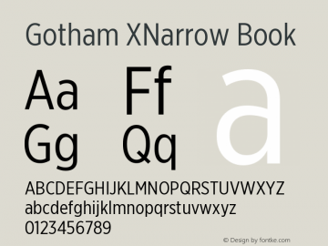 GothamXNarrow-Book Version 3.301图片样张