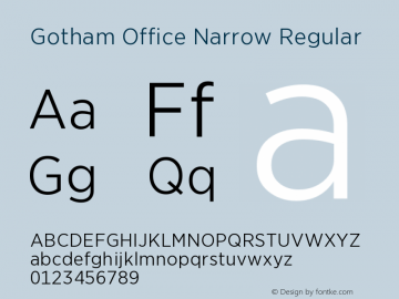 GothamNarrowOffice-Regular Version 1.301图片样张