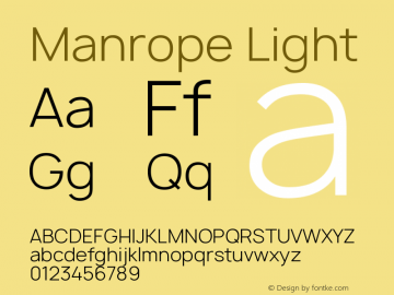 Manrope Light Version 1.200;PS 001.200;hotconv 1.0.88;makeotf.lib2.5.64775图片样张
