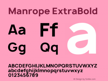 Manrope ExtraBold Version 1.200;PS 001.200;hotconv 1.0.88;makeotf.lib2.5.64775图片样张