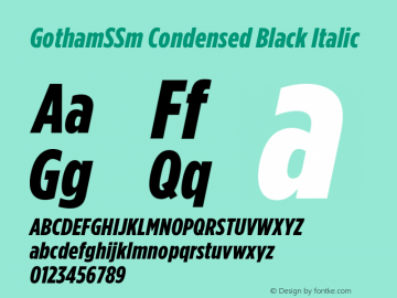 GothamCondSSm-BlackItalic Version 2.301图片样张
