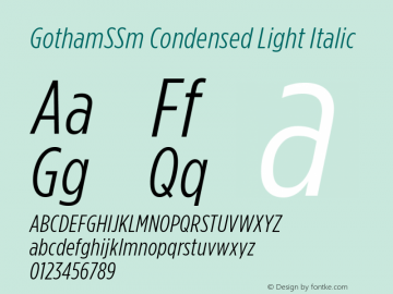 GothamCondSSm-LightItalic Version 2.301图片样张