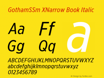 GothamXNarrSSm-BookItalic Version 2.302图片样张