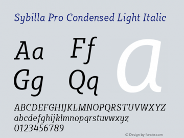 SybillaProCondensed-LightIt Version 3.700图片样张