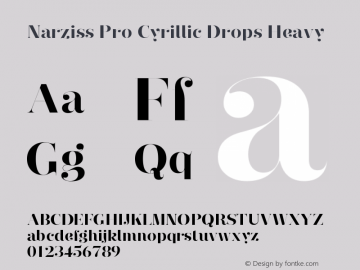 NarzissProCyrillicDrops-Heavy Version 1.000;PS 001.000;hotconv 1.0.70;makeotf.lib2.5.58329;com.myfonts.hubertjocham.narziss-pro-cyrillic.narziss-pro-cy-heavy-drops.wfkit2.3TSJ图片样张