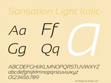 Sansation Light Italic Version 1.31图片样张