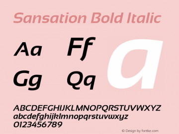Sansation Bold Italic Version 1.31图片样张