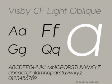 Visby CF Light Oblique Version 1.097;PS 001.097;hotconv 1.0.70;makeotf.lib2.5.58329图片样张