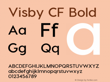 Visby CF Bold Version 1.000;PS 002.000;hotconv 1.0.70;makeotf.lib2.5.58329图片样张