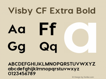 Visby CF Extra Bold Version 1.000;PS 002.000;hotconv 1.0.70;makeotf.lib2.5.58329图片样张