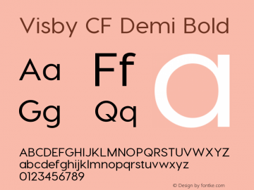 Visby CF Demi Bold Version 1.000;PS 002.000;hotconv 1.0.70;makeotf.lib2.5.58329图片样张