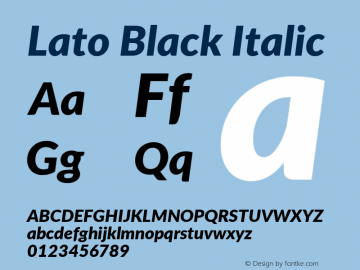 Lato Black Italic Version 2.015; 2015-08-06; http://www.latofonts.com/图片样张