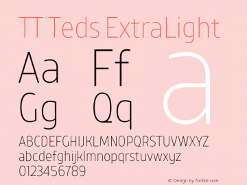 TT Teds ExtraLight Version 1.000; ttfautohint (v1.5)图片样张
