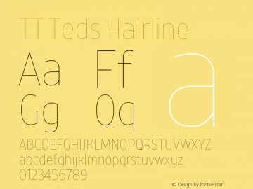 TT Teds Hairline Version 1.000; ttfautohint (v1.5)图片样张