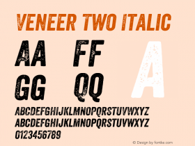 Veneer Two Italic Version 1.001; Fonts for Free; vk.com/fontsforfree图片样张