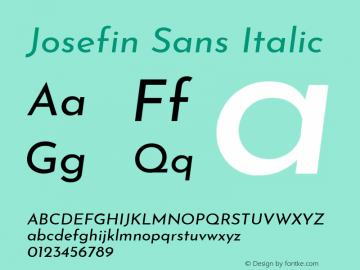 Josefin Sans Italic Version 2.000图片样张