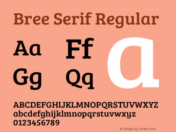 Bree Serif Regular Version 1.002图片样张