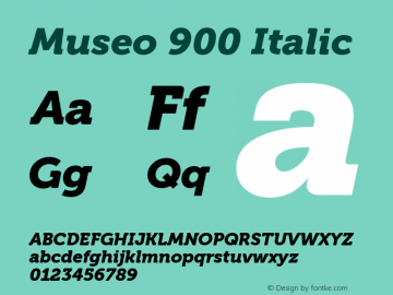 Museo 900 Italic Version 2.002; Fonts for Free; vk.com/fontsforfree图片样张