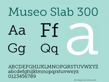 Museo Slab 300 Version 1.000; Fonts for Free; vk.com/fontsforfree图片样张