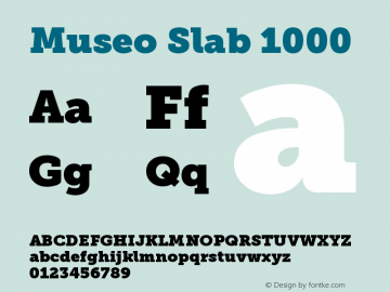 Museo Slab 1000 Version 1.071; Fonts for Free; vk.com/fontsforfree图片样张