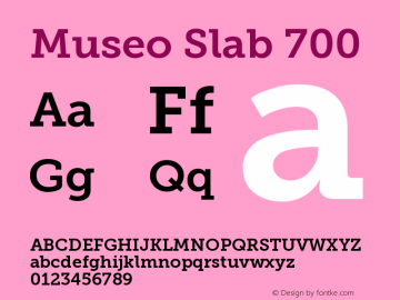 Museo Slab 700 Version 1.000; Fonts for Free; vk.com/fontsforfree图片样张