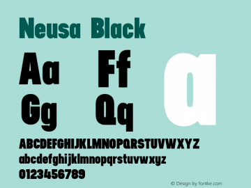 Neusa-Black Version 1.001;PS 001.001;hotconv 1.0.56;makeotf.lib2.0.21325图片样张