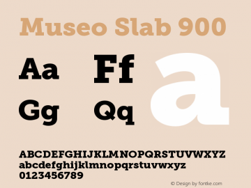 Museo Slab 900 Version 1.000; Fonts for Free; vk.com/fontsforfree图片样张