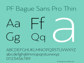 PF Bague Sans Pro Thin Version 1.000图片样张