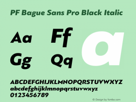 PF Bague Sans Pro Black Italic Version 1.000图片样张