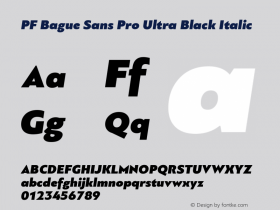 PF Bague Sans Pro Ultra Black Italic Version 1.000图片样张