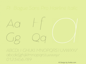 PF Bague Sans Pro Hairline Italic Version 1.000图片样张