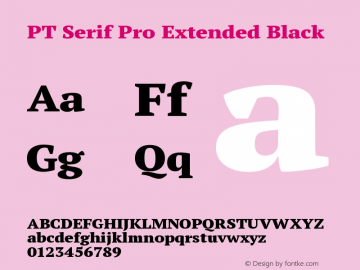 PT Serif Pro Extended Black Version 1.000; Fonts for Free; vk.com/fontsforfree图片样张