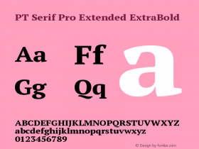 PT Serif Pro Extended ExtraBold Version 1.000; Fonts for Free; vk.com/fontsforfree图片样张