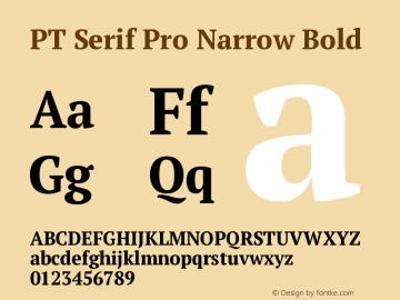 PT Serif Pro Narrow Bold Version 1.000; Fonts for Free; vk.com/fontsforfree图片样张