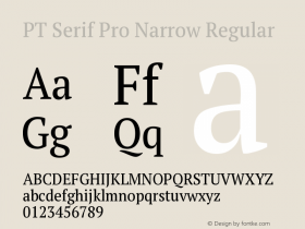 PT Serif Pro Narrow Version 1.000; Fonts for Free; vk.com/fontsforfree图片样张