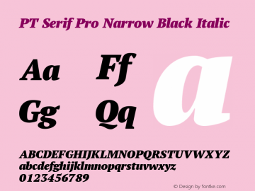 PT Serif Pro Narrow Black Italic Version 1.000; Fonts for Free; vk.com/fontsforfree图片样张