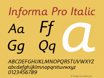 Informa Pro Italic Version 1.000; Fonts for Free; vk.com/fontsforfree图片样张