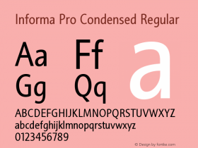 Informa Pro Condensed Regular Version 1.000; Fonts for Free; vk.com/fontsforfree图片样张