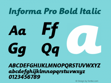 Informa Pro Bold Italic Version 1.000; Fonts for Free; vk.com/fontsforfree图片样张