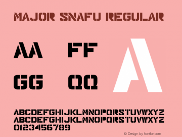 Major Snafu Regular Version 1.0 Font Sample