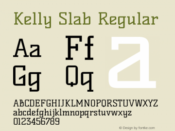 KellySlab-Regular Version 1.001图片样张