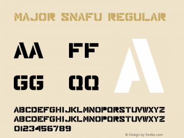 Major Snafu Regular Updated Feb. 2007 Font Sample