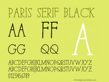 ParisSerif-Black Version 1.000图片样张