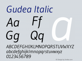 Gudea Italic Version 1.002图片样张