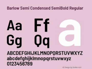 Barlow Semi Condensed SemiBold Version 1.408图片样张