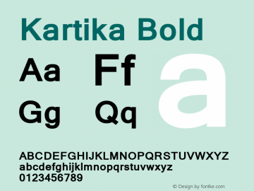 Kartika Bold Version 5.95 Font Sample