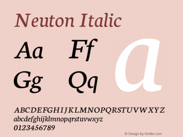 Neuton Italic Version 1.560图片样张