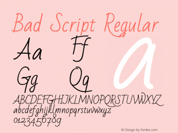 Bad Script Regular Version 1.003图片样张